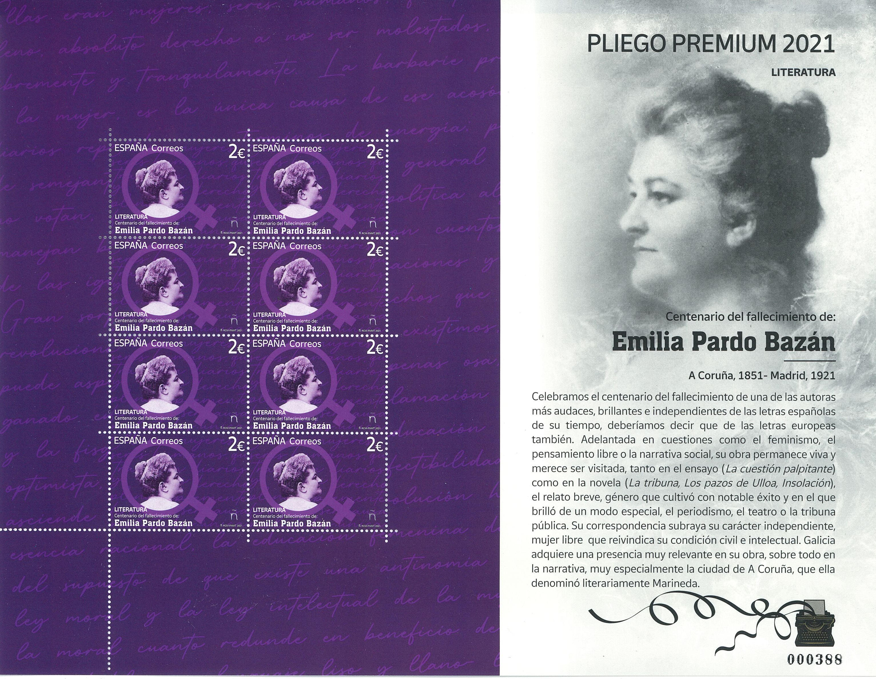 2021 Nº 111 CENTENARIO DEL FALLECIMIENTO DE EMILIA PARDO BAZAN